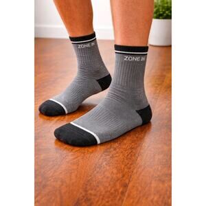 Zone In Men’s Crew Socks 5 Pack Cushioned Gray/Black Moisture Control